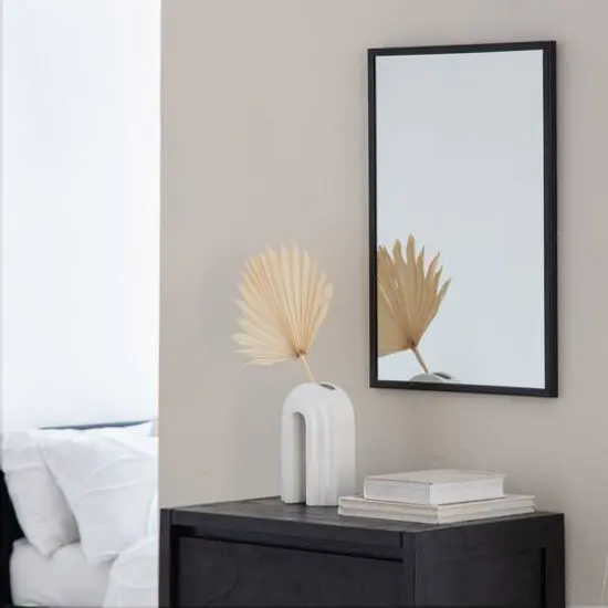 Habitat Evri 24" Black Rectangular Wall Mirror {4}