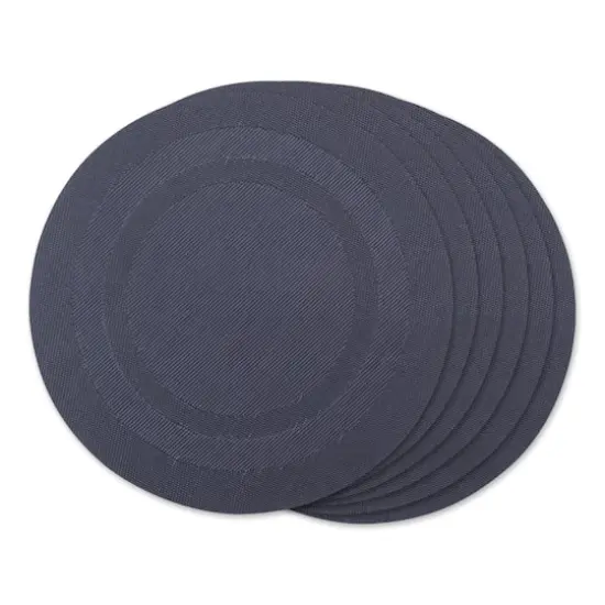 DII&reg; Round Double Frame Placemats, 6ct. Stonewash Blue {1}