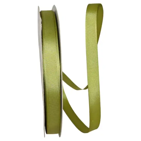 JAM Paper 5/8" x 100yd. Grosgrain Style Wired Ribbon Green Grass {1}