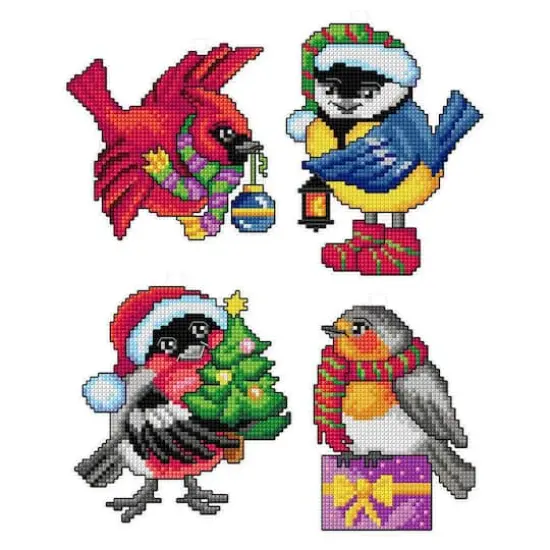 Orchidea Christmas Birds Counted Cross Stitch Kit {1}