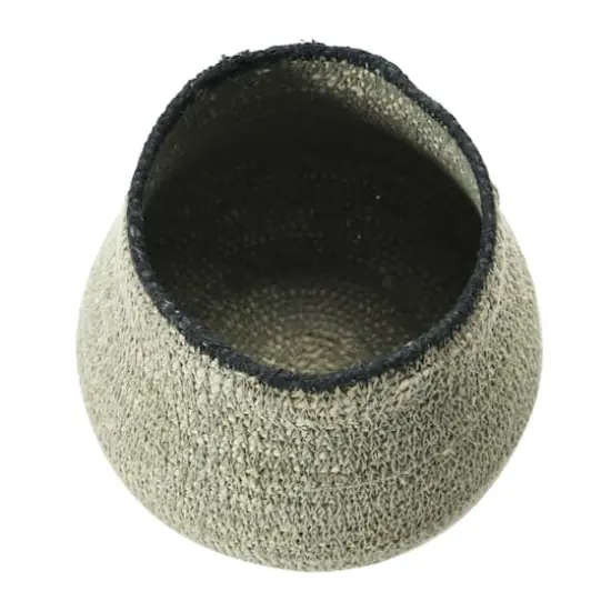 Hello Honey&reg; 7" Gray & Black Hand-Woven Seagrass Basket {5}