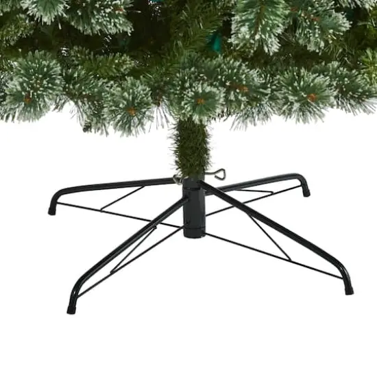 9ft. Pre-Lit Wisconsin Slim Snow Tip Pine Artificial Christmas Tree with Clear LED Lights {5}