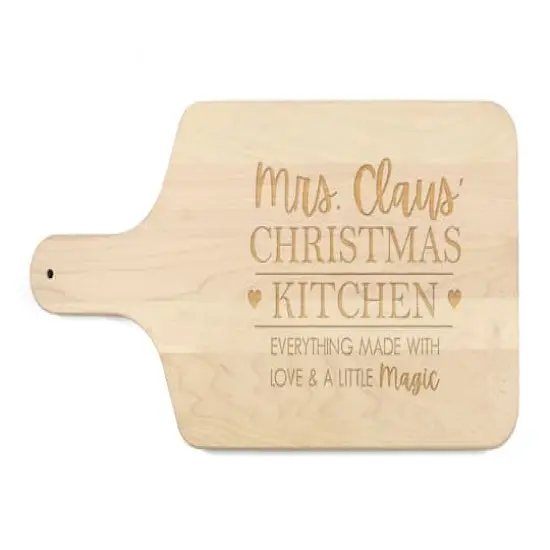 17" Mrs. Claus' Christmas Kitchen Maple Paddle Cutting Board {1}