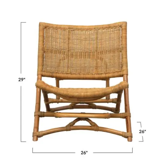 Hello Honey&reg; Hand-Woven Rattan Folding Chair Natural {1}