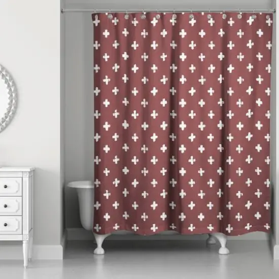 Crosses Shower Curtain Maroon {3}