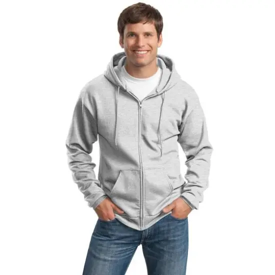 Port & Company&reg; Tall Essential Fleece Full-Zip Hooded Sweatshirt Ash {3}