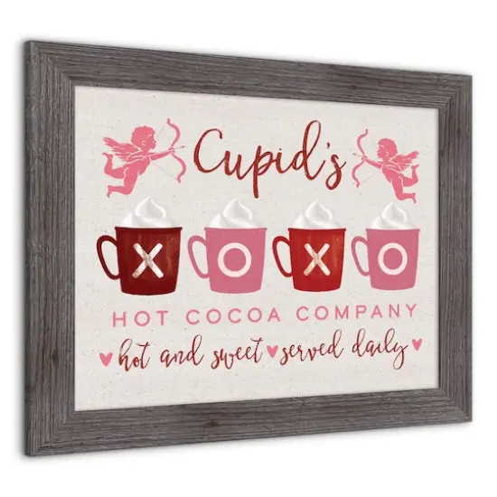 Cupids Hot Cocoa Western Gray Framed Print {3}
