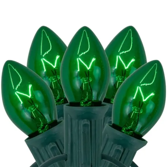 25ct. C7 Christmas String Lights with Green Wire {1}