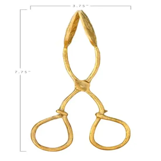 Hello Honey&reg; 8" Gold Embossed Leaf Shaped Tongs {6}