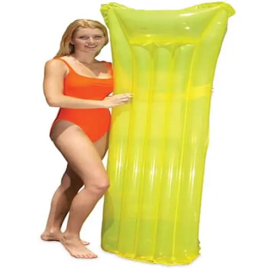 6ft. Inflatable Yellow Swimming Pool Air Mattress Float {4}