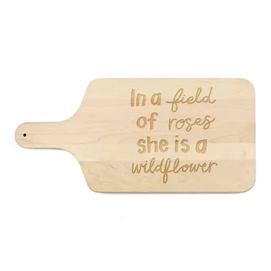 17" In a Field of Roses Maple Paddle Cutting Board {1}