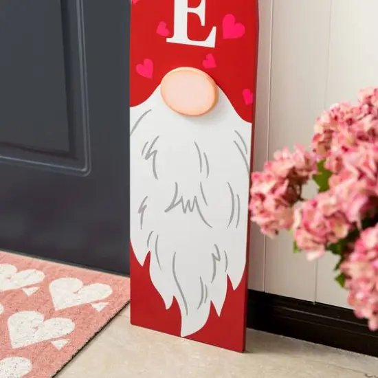 Glitzhome&reg; 42" Valentine's Wooden Gnome Porch Decor {6}