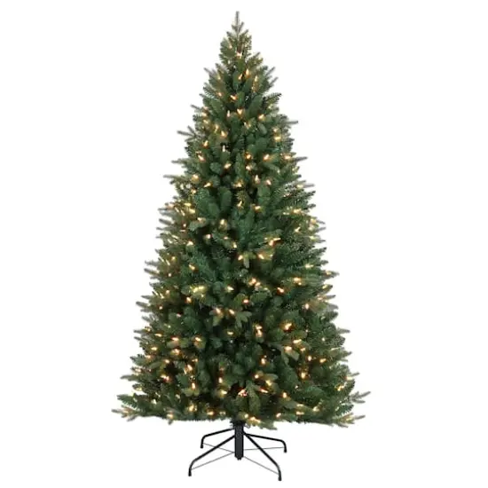 6.5ft. Pre-Lit Alexa Enabled Mountain Fir Artificial Christmas Tree, Multicolor LED Lights {1}