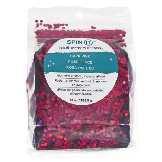 We R Memory Keepers&reg; Spin IT&trade; Dark Pink Super Chunky Polyester Glitter, 10oz. {1}