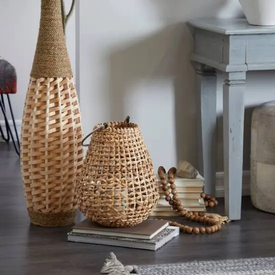 16" Natural Metal Candle Lantern {3}