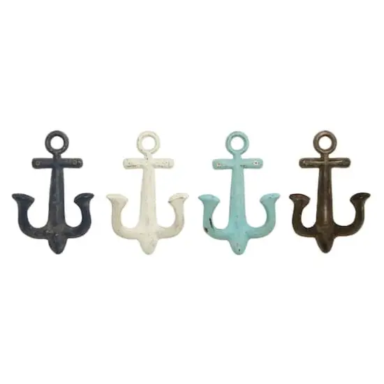 Multi Colored Metal Coastal Wall Hook, 4ct. {1}
