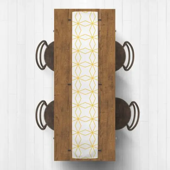 Crossed Lines Indoor/Outdoor Table Runner Yellow {4}