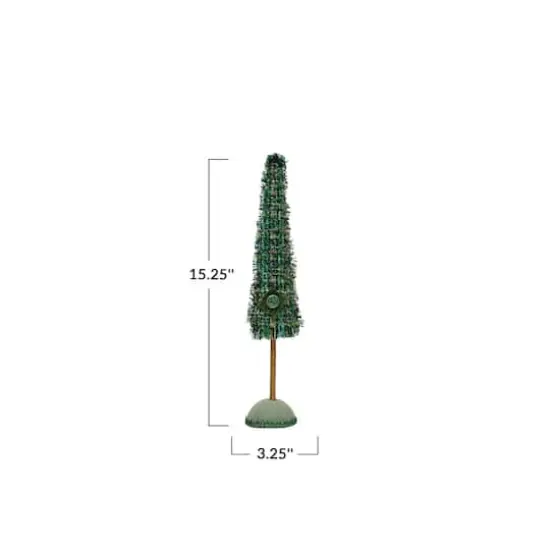 Hello Honey&reg; Green Plaid Raw-Edged Tweed Tree & Wood Base {5}