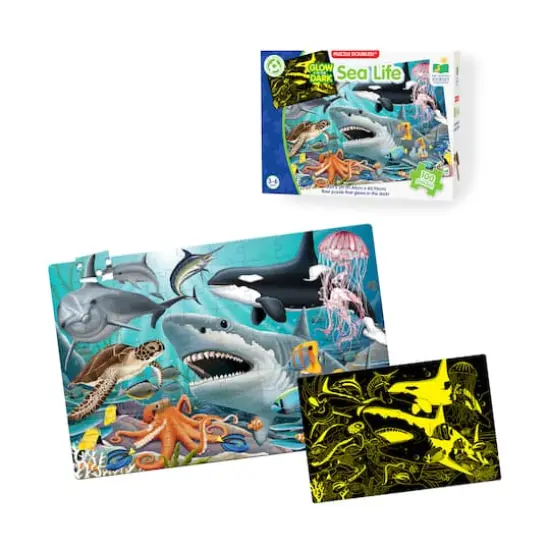 Puzzle Doubles! - Glow in the Dark Sea Life: 100 Pcs {4}