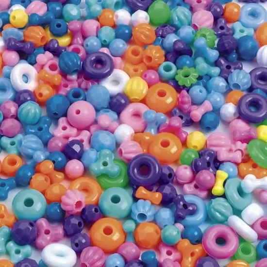 S&S&reg; Worldwide Bright Color Plastic Assorted Mix Beads {1}