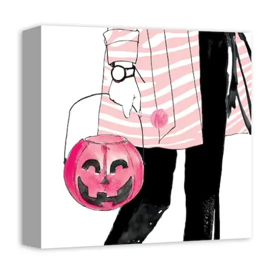 Pink Trick Or Treater Canvas Wall Art {3}