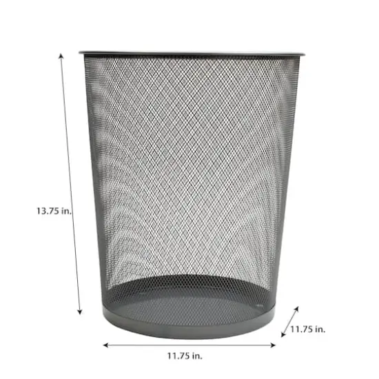 Organize It All Silver Mesh Round Wastebasket {4}
