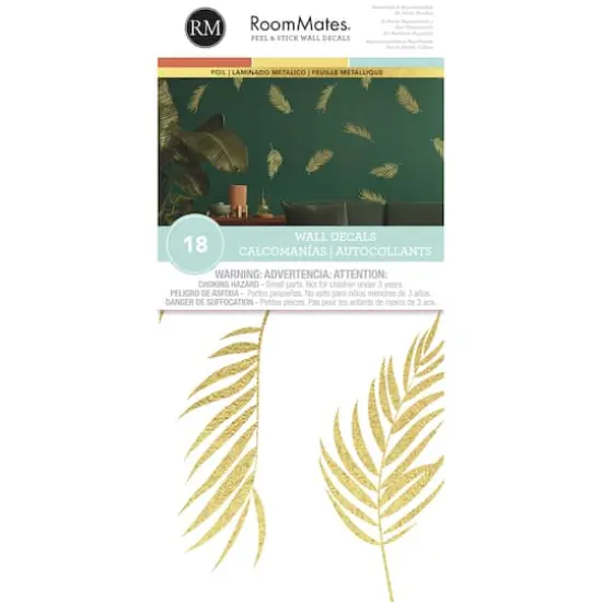 RoomMates Gold Palm Frond Peel & Stick Wall Decals {7}