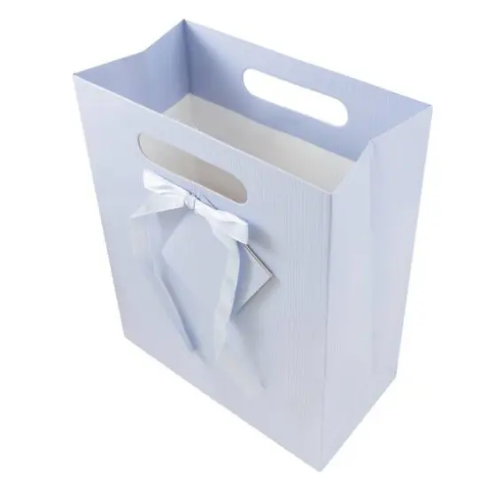 JAM Paper Large Light Blue Pinstripe Gift Bags, 3ct. {3}