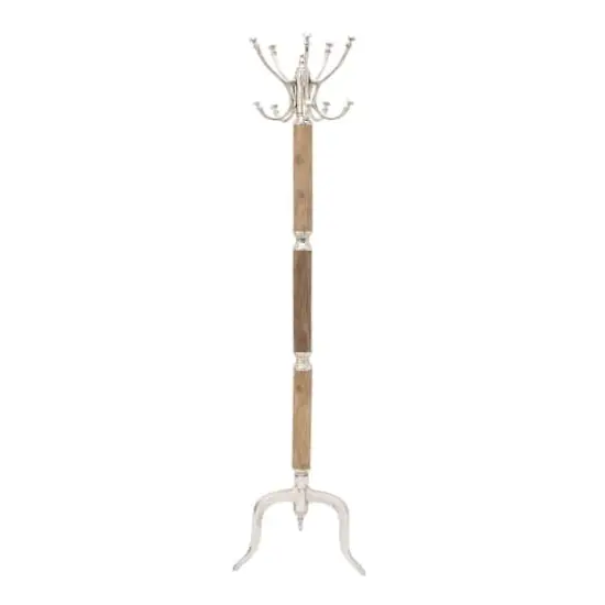 Silver Mango Wood Traditional Coat Rack, 72" x19" x19" {1}