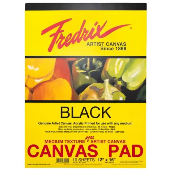 Fredrix Creative Series 12" x 16" Black Canvas Pad {1}