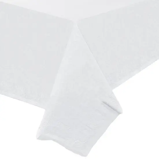 JAM Paper White Rectangular Plastic Lined Table Cover, 54" x 108"  {6}