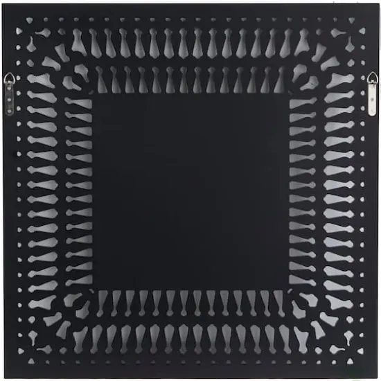 Silver Glass Wall Mirror with Crystal Embellishment 32" x 1" x 32" {5}