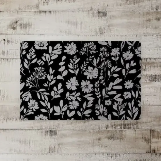 Monochromatic Florals 27" x 18" Floor Mat {3}