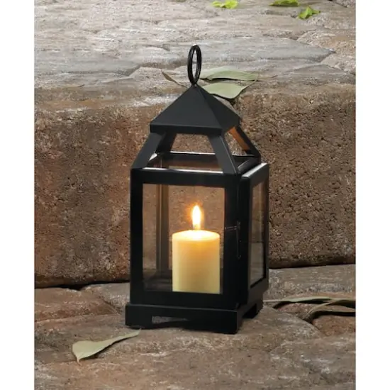 8.75" Black Mini Contemporary Lantern {3}