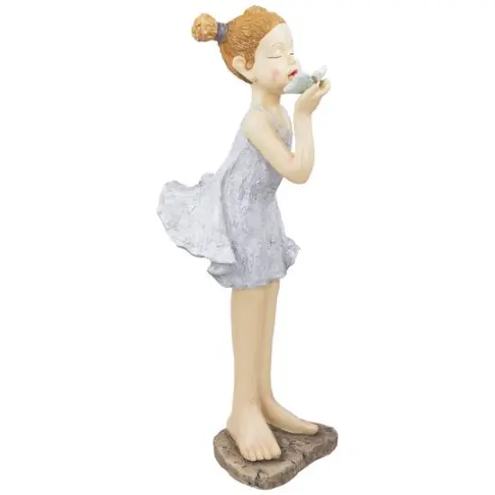 29" Girl with Butterfly Outdoor Garden Statue {5}