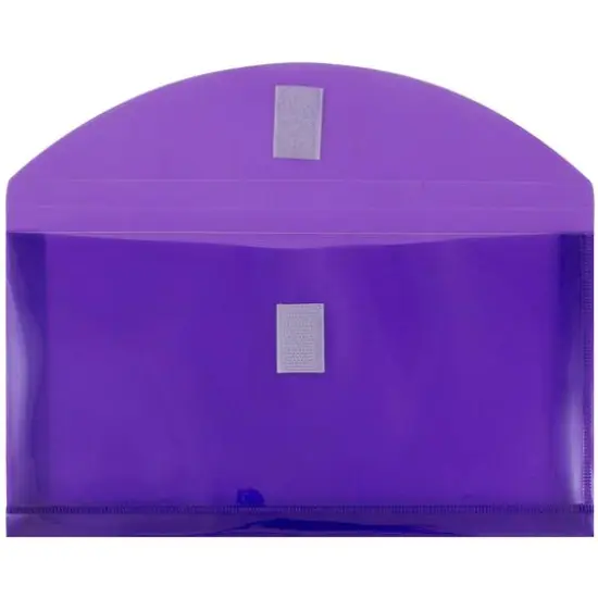 JAM Paper 5.25" x 10" Plastic Hook & Loop Closure Envelopes, 12ct. Purple {4}