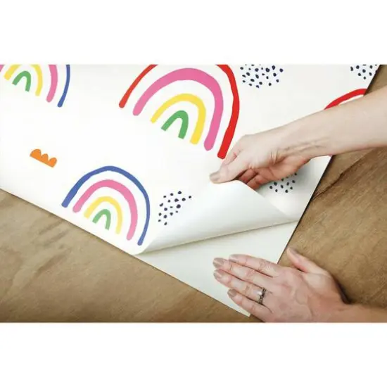RoomMates Rainbow's End Peel & Stick Wallpaper Red and White {8}