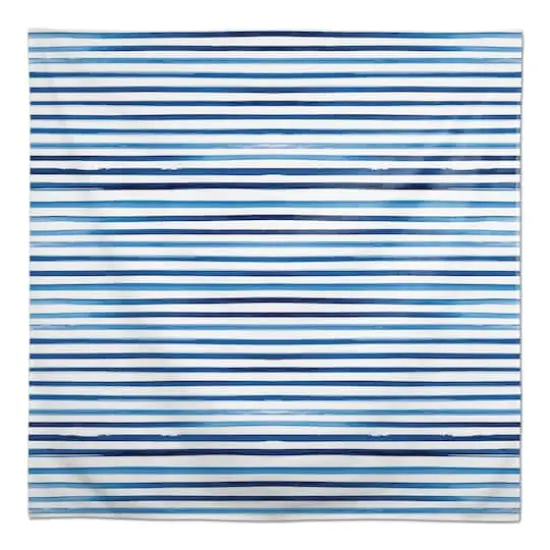 58" Blue Watercolor Stripes Tablecloth {3}