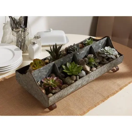 DII&reg; 18" Galvanized Metal Farmhouse Caddy Tray {3}