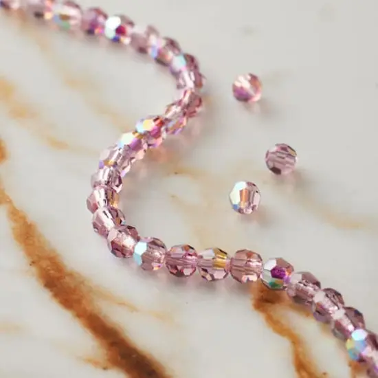 Preciosa Glass Crystal Round Beads, 4mm by Bead Landing&trade; Light Amethyst AB {3}