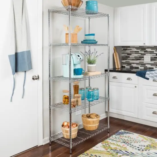 Honey Can Do Chrome 5-Tier Heavy-Duty Adjustable Shelving Unit {3}