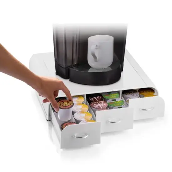 Mind Reader White 36 Capacity 'Anchor' Triple Drawer Single Serve Coffee Pod Holder {11}