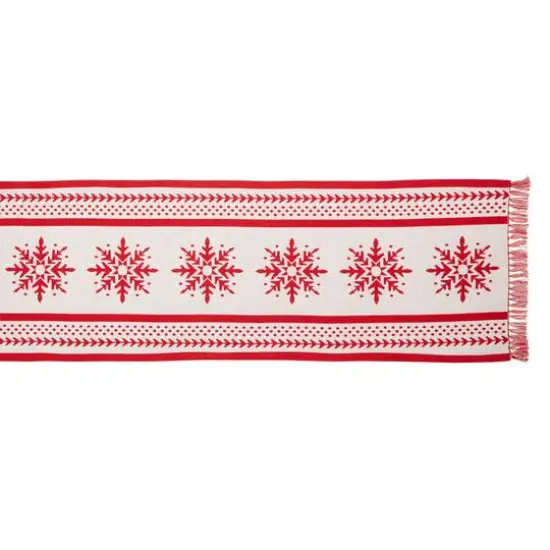 DII&reg; 72" Nordic Snowflake Stripe Jacquard Table Runner {6}
