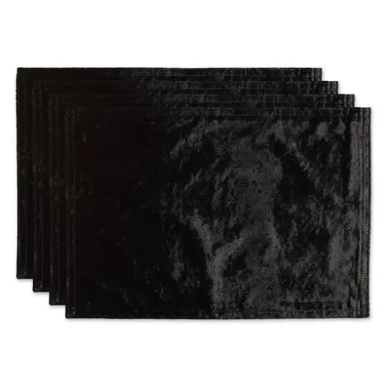 DII&reg; Velvet Placemats, 4ct. Black {1}