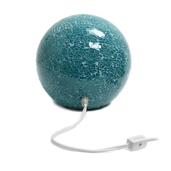 Simple Designs 7.7" Mosaic Stone Ball Table Lamp Teal {7}