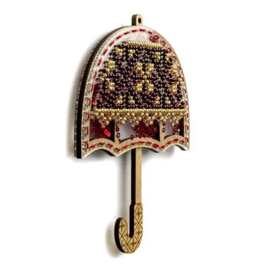 Wonderland Crafts Red Umbrella Christmas Ornament Bead Embroidery Kit {5}