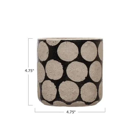 Hello Honey&reg; Wax Relief Dots Terracotta Planter Black {1}