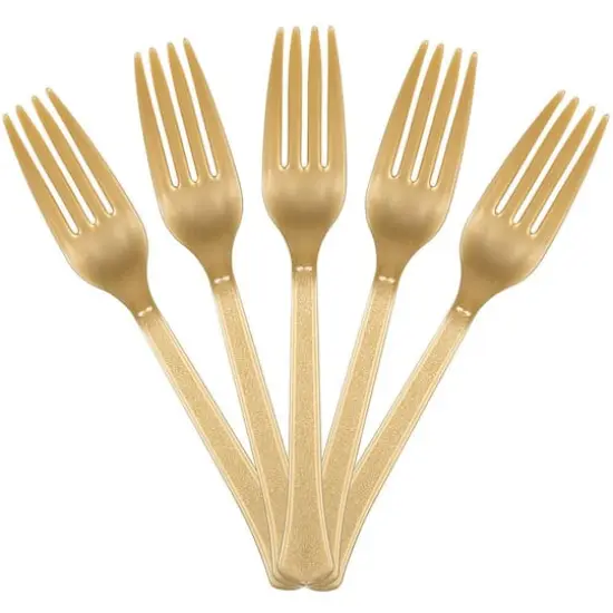 JAM Paper Premium Utensils Plastic Forks Party Pack, 48ct. Gold {4}