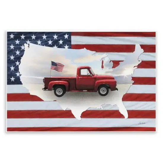 Stupell Industries Farmhouse American Flag Wall Plaque Art {1}