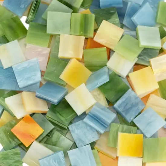 Oceanside Compatible&trade; Small Multicolored Mosaic Stained Glass Squares, 8oz. {3}